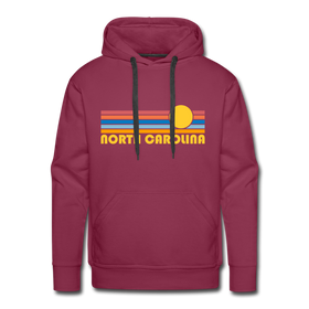 Premium North Carolina Hoodie - Retro Sun Premium Men's North Carolina Sweatshirt / Hoodie - burgundy