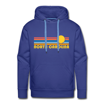 Premium North Carolina Hoodie - Retro Sun Premium Men's North Carolina Sweatshirt / Hoodie - royalblue