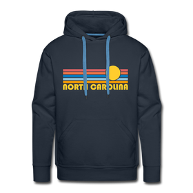 Premium North Carolina Hoodie - Retro Sun Premium Men's North Carolina Sweatshirt / Hoodie - navy