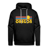 Premium Oregon Hoodie - Retro Sun Premium Men's Oregon Sweatshirt / Hoodie - black