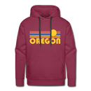 Premium Oregon Hoodie - Retro Sun Premium Men's Oregon Sweatshirt / Hoodie - burgundy
