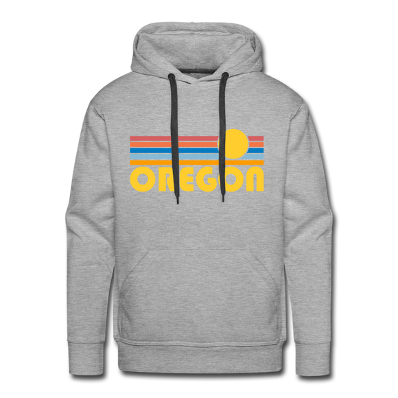 Premium Oregon Hoodie - Retro Sun Premium Men's Oregon Sweatshirt / Hoodie - heather grey