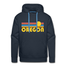 Premium Oregon Hoodie - Retro Sun Premium Men's Oregon Sweatshirt / Hoodie - navy