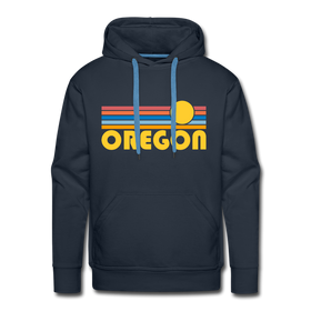 Premium Oregon Hoodie - Retro Sun Premium Men's Oregon Sweatshirt / Hoodie - navy