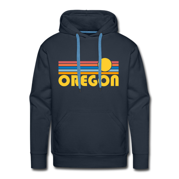 Premium Oregon Hoodie - Retro Sun Premium Men's Oregon Sweatshirt / Hoodie - navy