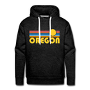 Premium Oregon Hoodie - Retro Sun Premium Men's Oregon Sweatshirt / Hoodie - charcoal grey