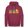 Premium Los Angeles, California Hoodie - Retro Sun Premium Men's Los Angeles Sweatshirt / Hoodie - burgundy
