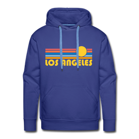 Premium Los Angeles, California Hoodie - Retro Sun Premium Men's Los Angeles Sweatshirt / Hoodie - royalblue