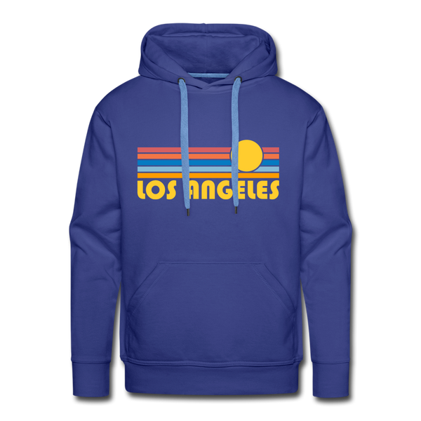 Premium Los Angeles, California Hoodie - Retro Sun Premium Men's Los Angeles Sweatshirt / Hoodie - royalblue
