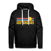 Premium Los Angeles, California Hoodie - Retro Sun Premium Men's Los Angeles Sweatshirt / Hoodie - charcoal grey