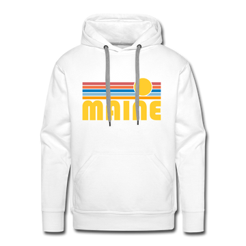 Premium Maine Hoodie - Retro Sun Premium Men's Maine Sweatshirt / Hoodie - white