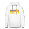 Premium Maine Hoodie - Retro Sun Premium Men's Maine Sweatshirt / Hoodie - white
