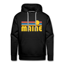 Premium Maine Hoodie - Retro Sun Premium Men's Maine Sweatshirt / Hoodie - black