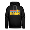 Premium Maine Hoodie - Retro Sun Premium Men's Maine Sweatshirt / Hoodie - black