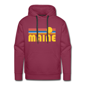 Premium Maine Hoodie - Retro Sun Premium Men's Maine Sweatshirt / Hoodie - burgundy