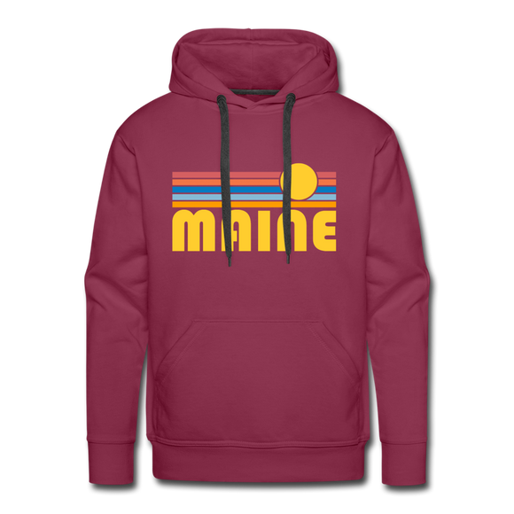 Premium Maine Hoodie - Retro Sun Premium Men's Maine Sweatshirt / Hoodie - burgundy