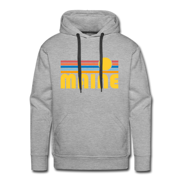 Premium Maine Hoodie - Retro Sun Premium Men's Maine Sweatshirt / Hoodie - heather grey