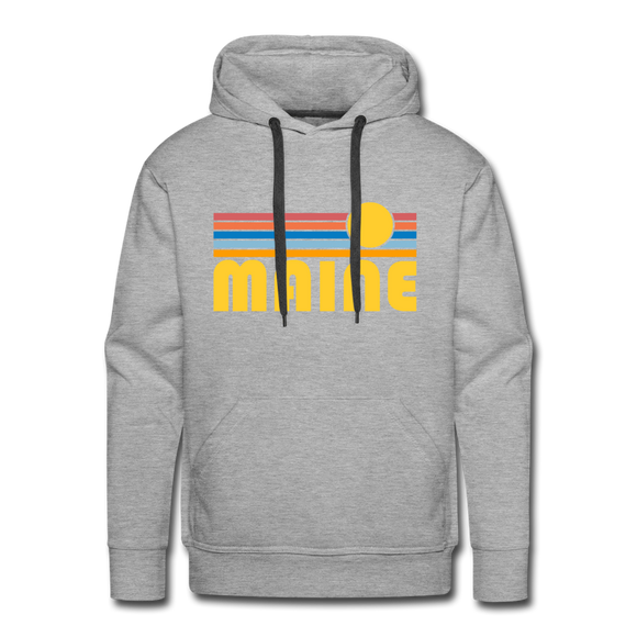 Premium Maine Hoodie - Retro Sun Premium Men's Maine Sweatshirt / Hoodie - heather grey