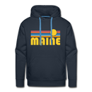 Premium Maine Hoodie - Retro Sun Premium Men's Maine Sweatshirt / Hoodie - navy