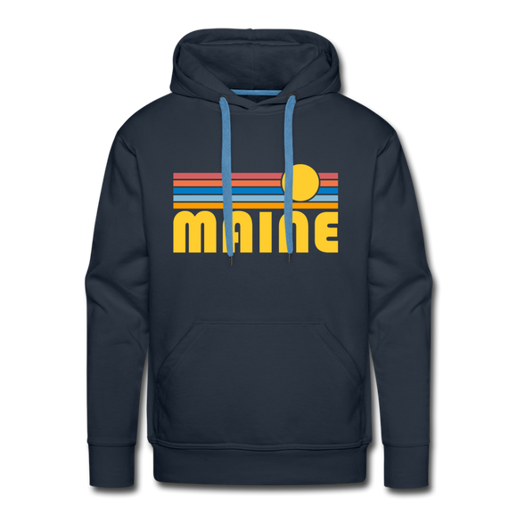 Premium Maine Hoodie - Retro Sun Premium Men's Maine Sweatshirt / Hoodie - navy