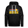 Premium Maine Hoodie - Retro Sun Premium Men's Maine Sweatshirt / Hoodie - charcoal grey