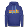 Premium Massachusetts Hoodie - Retro Sun Premium Men's Massachusetts Sweatshirt / Hoodie - royalblue