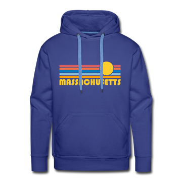 Premium Massachusetts Hoodie - Retro Sun Premium Men's Massachusetts Sweatshirt / Hoodie - royalblue
