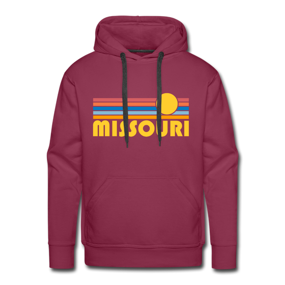 Premium Missouri Hoodie - Retro Sun Premium Men's Missouri Sweatshirt / Hoodie - burgundy