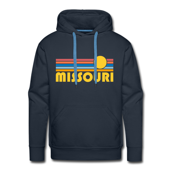 Premium Missouri Hoodie - Retro Sun Premium Men's Missouri Sweatshirt / Hoodie - navy