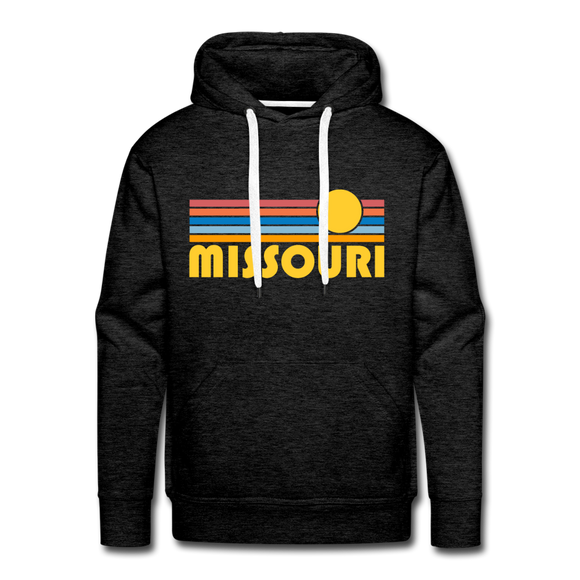 Premium Missouri Hoodie - Retro Sun Premium Men's Missouri Sweatshirt / Hoodie - charcoal grey