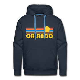 Premium Orlando, Florida Hoodie - Retro Sun Premium Men's Orlando Sweatshirt / Hoodie - navy