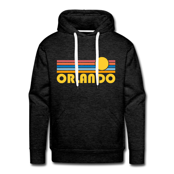Premium Orlando, Florida Hoodie - Retro Sun Premium Men's Orlando Sweatshirt / Hoodie - charcoal grey