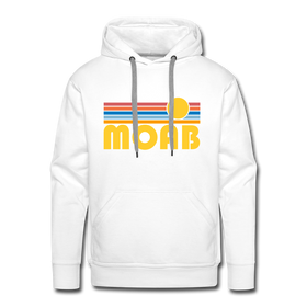 Premium Moab, Utah Hoodie - Retro Sun Premium Men's Moab Sweatshirt / Hoodie - white