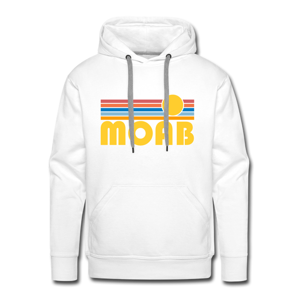 Premium Moab, Utah Hoodie - Retro Sun Premium Men's Moab Sweatshirt / Hoodie - white