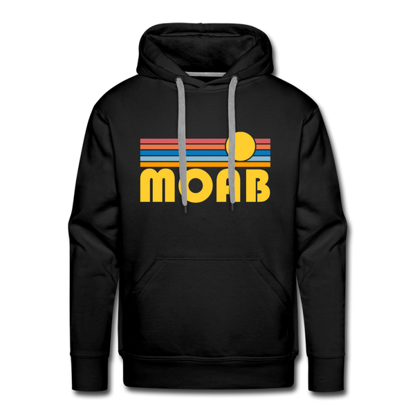 Premium Moab, Utah Hoodie - Retro Sun Premium Men's Moab Sweatshirt / Hoodie - black