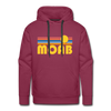 Premium Moab, Utah Hoodie - Retro Sun Premium Men's Moab Sweatshirt / Hoodie - burgundy