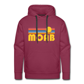Premium Moab, Utah Hoodie - Retro Sun Premium Men's Moab Sweatshirt / Hoodie - burgundy