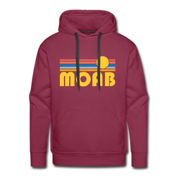 Premium Moab, Utah Hoodie - Retro Sun Premium Men's Moab Sweatshirt / Hoodie - burgundy