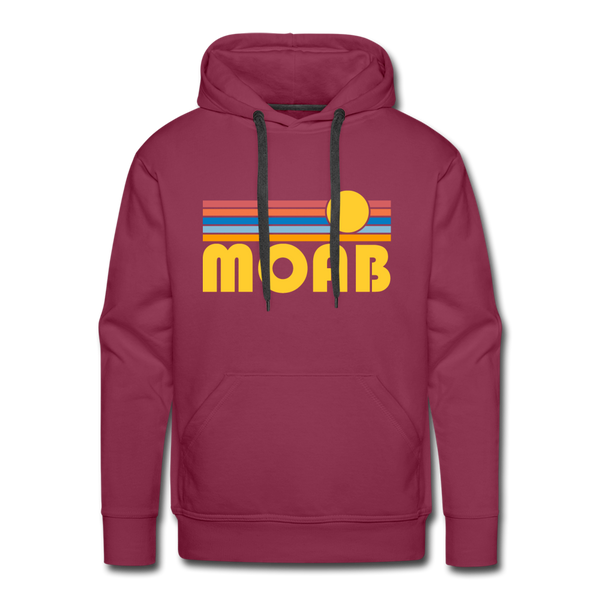 Premium Moab, Utah Hoodie - Retro Sun Premium Men's Moab Sweatshirt / Hoodie - burgundy