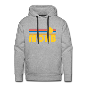 Premium Moab, Utah Hoodie - Retro Sun Premium Men's Moab Sweatshirt / Hoodie - heather grey
