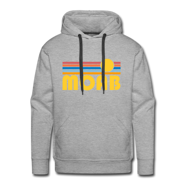 Premium Moab, Utah Hoodie - Retro Sun Premium Men's Moab Sweatshirt / Hoodie - heather grey