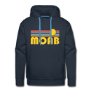 Premium Moab, Utah Hoodie - Retro Sun Premium Men's Moab Sweatshirt / Hoodie - navy