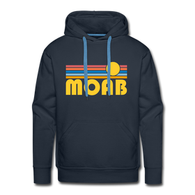 Premium Moab, Utah Hoodie - Retro Sun Premium Men's Moab Sweatshirt / Hoodie - navy