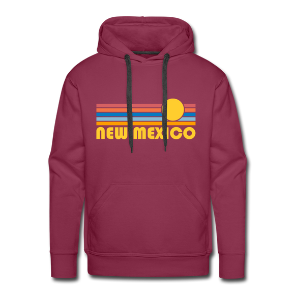 Premium New Mexico Hoodie - Retro Sun Premium Men's New Mexico Sweatshirt / Hoodie - burgundy