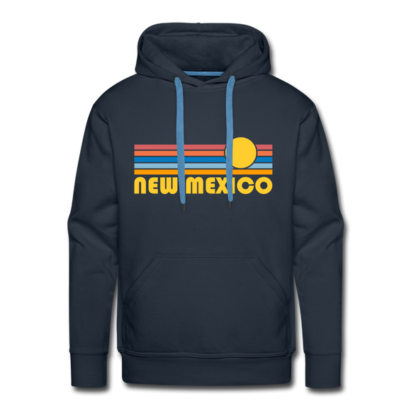 Premium New Mexico Hoodie - Retro Sun Premium Men's New Mexico Sweatshirt / Hoodie - navy