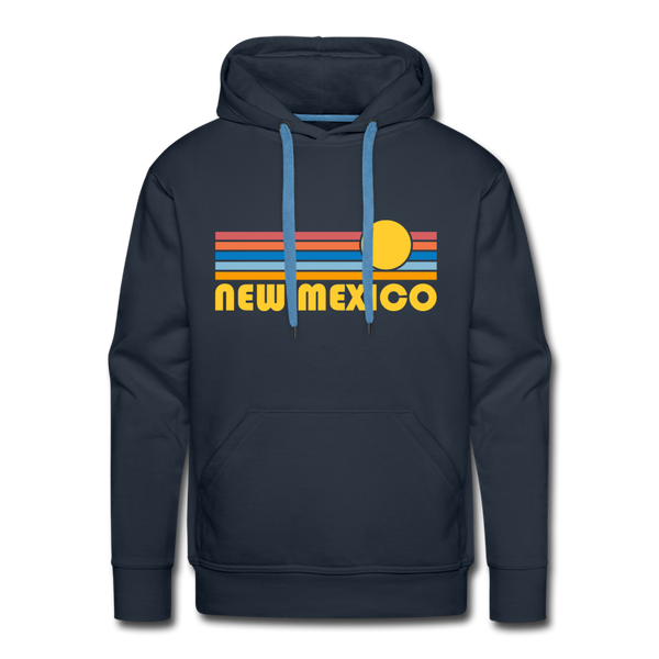 Premium New Mexico Hoodie - Retro Sun Premium Men's New Mexico Sweatshirt / Hoodie - navy