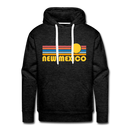 Premium New Mexico Hoodie - Retro Sun Premium Men's New Mexico Sweatshirt / Hoodie - charcoal grey