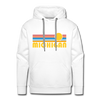 Premium Michigan Hoodie - Retro Sun Premium Men's Michigan Sweatshirt / Hoodie - white