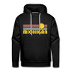 Premium Michigan Hoodie - Retro Sun Premium Men's Michigan Sweatshirt / Hoodie - black