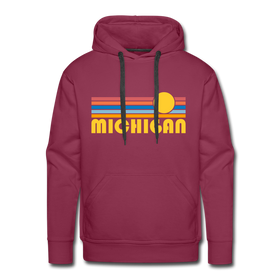 Premium Michigan Hoodie - Retro Sun Premium Men's Michigan Sweatshirt / Hoodie - burgundy
